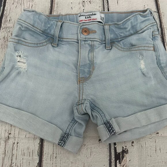 Abercrombie Kids Girl Jean Shorts size 7/8 w/adjustable straps - Picture 1 of 4